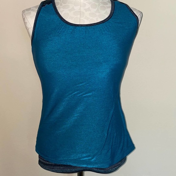 ATHLETA Heathered Teal Green Racerback Small Tank - Picture 1 of 9
